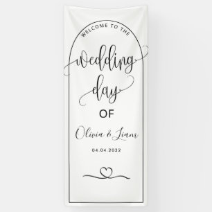 Arched Wedding Welcome Sign, Entrance Backdrop Banner