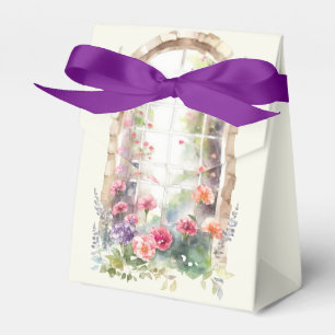 Arched Window Floral Display Favour Box