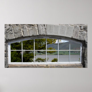 Arched Window with View of a Loch Poster