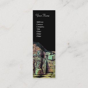ARCHEO /Antiquary,Archaeology, Black Pink Green Mini Business Card