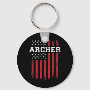Archer American Flag Usa Patriot Patriotic Archery Key Ring