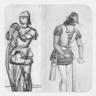 Archer and crossbowman square sticker