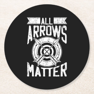 Archer Archery All Arrows Matter Costume Gift Round Paper Coaster