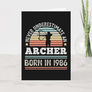 Archer born 1986 40th Birthday Archery Gift Card