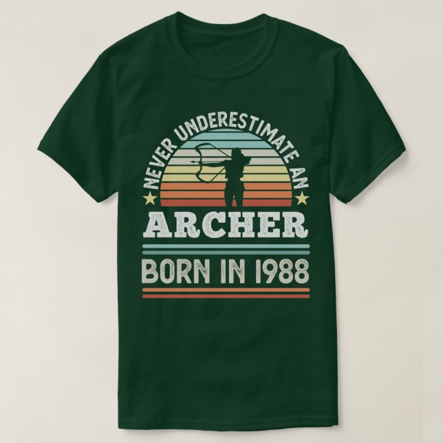 Archer born 1988 40th Birthday Archery Gift  T-Shirt (Design Front)