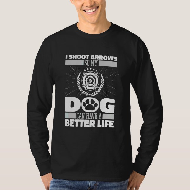 Archer Dog Bow Bowman Arrow   Target Archery T-Shirt (Front)
