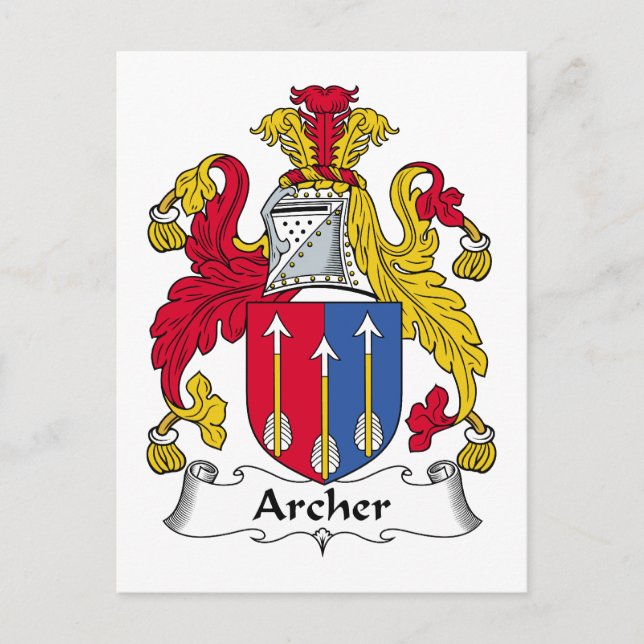 Archer Family Crest Postcard (Front)