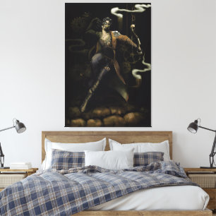 Archer full body with steampunk style canvas print