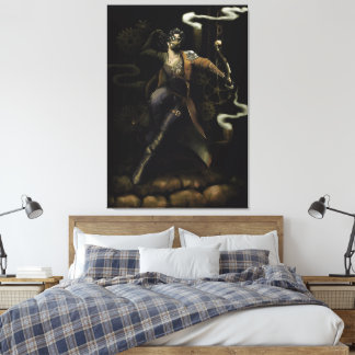 Archer full body with steampunk style canvas print