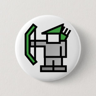 Archer in Green 6 Cm Round Badge
