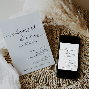 ARCHER Minimalist Rehearsal Dinner Invitation