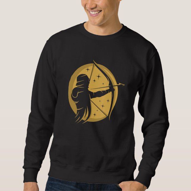 Archer Moon Bow  Target Arrow Bowman Archery Garnd Sweatshirt (Front)