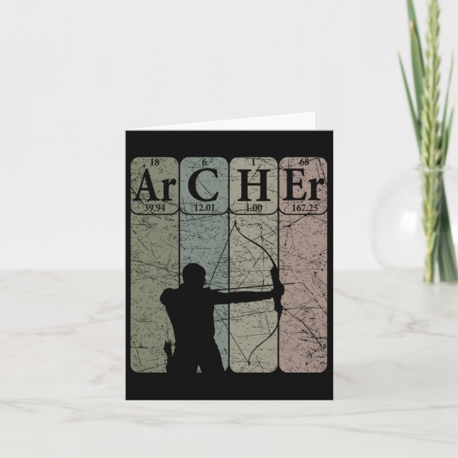 Archer Periodic Table Elements Bow Hunting Archery Card (Front)