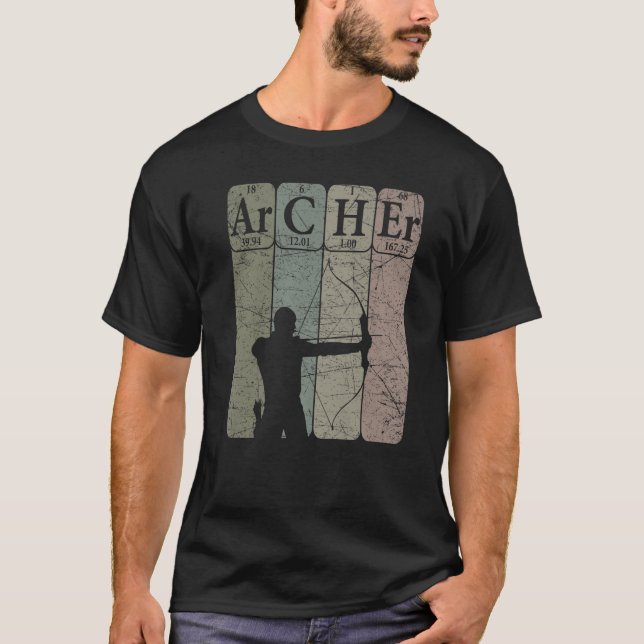 Archer Periodic Table Elements Bow Hunting Archery T-Shirt (Front)
