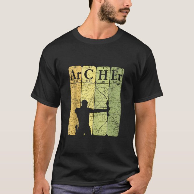 Archer Periodic Table Elements Bow Hunting Archery T-Shirt (Front)