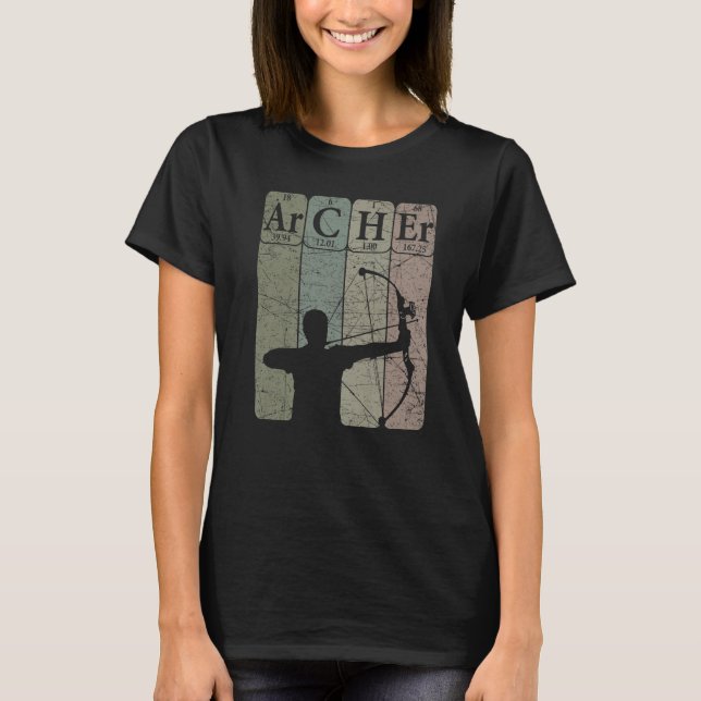 Archer Periodic Table Elements Bow Hunting Archery T-Shirt (Front)