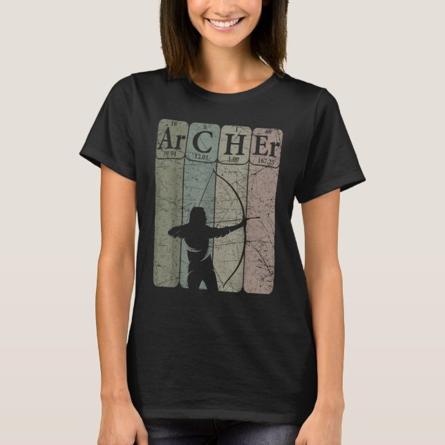 Archer Periodic Table Elements Bow Hunting Archery T-Shirt (Front)