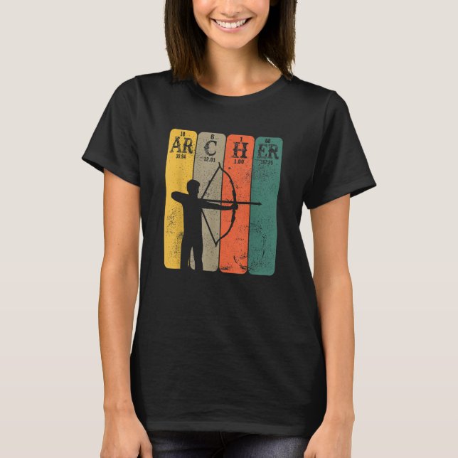 Archer Periodic Table Elements Bow Hunting Archery T-Shirt (Front)
