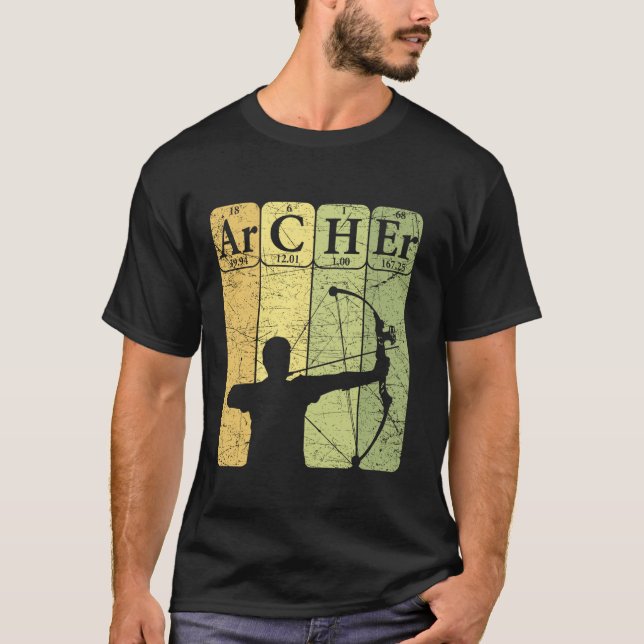 Archer Periodic Table Elements Bow Hunting Archery T-Shirt (Front)