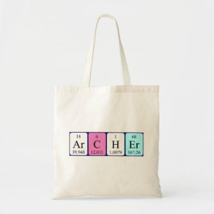 Archer periodic table name tote bag