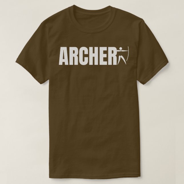 Archer Typography Archery Shooting Long Bow  T-Shirt (Design Front)
