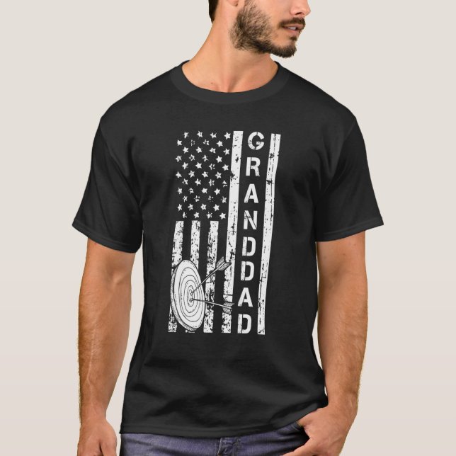Archer Us Flag Bow  Target Arrow Bowman Archery Gr T-Shirt (Front)