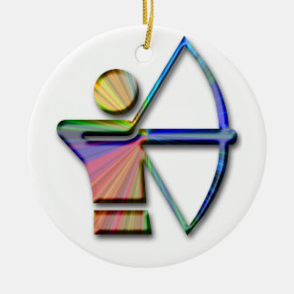 Archer with Bow and Arrow Ceramic Tree Decoration