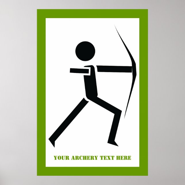 Archer with his bow black, green archery custom poster (Front)