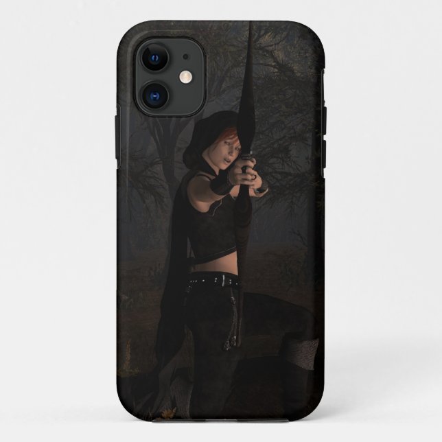Archeress in the Dark Woods Fantasy Art Case-Mate iPhone Case (Back)