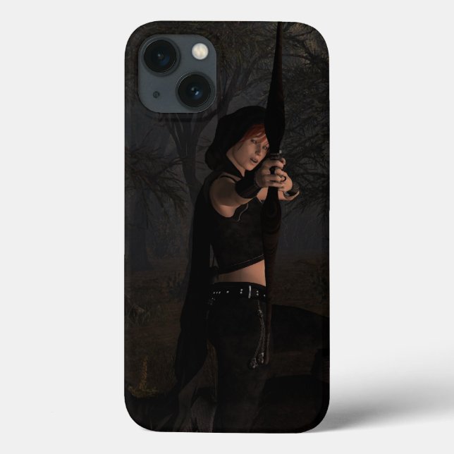 Archeress in the Dark Woods Fantasy Art Case-Mate iPhone Case (Back)