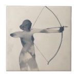 Archeress Watercolor Silhouette Tile<br><div class="desc">Archeress I by Grace Popp. | 138501D</div>