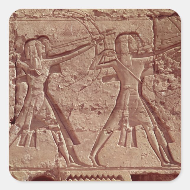Archers, detail from the hunt of Ramesses III Square Sticker (Front)