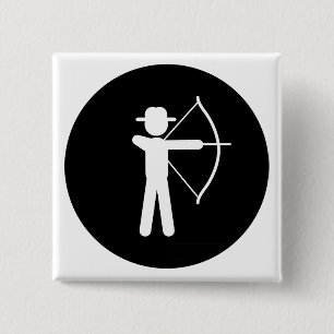Archery 15 Cm Square Badge