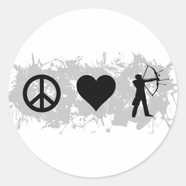 Archery 1 classic round sticker (Front)