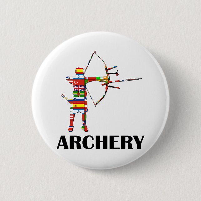 Archery 6 Cm Round Badge (Front)