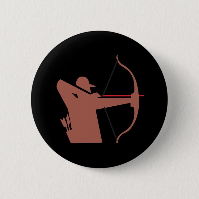 Archery 6 Cm Round Badge (Front)
