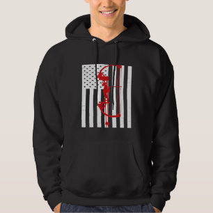 Archery American Flag Usa Patriotic Bow Arrows Arc Hoodie