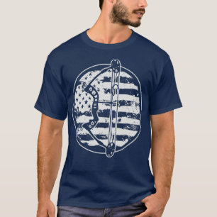 Archery Archer American Flag Bow  T-Shirt