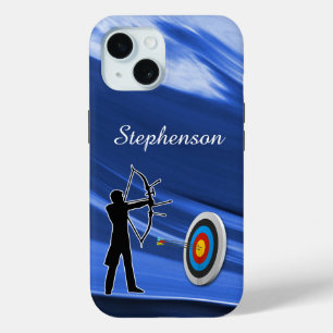 Archery - Archer Silhouette and target Personalize iPhone 15 Case