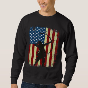 Archery Arrow American Flag Bow Hunting Hunt Hunte Sweatshirt