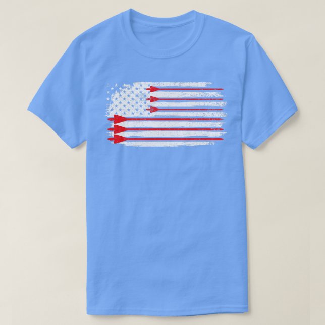 Archery Arrow American Flag  T-Shirt (Design Front)