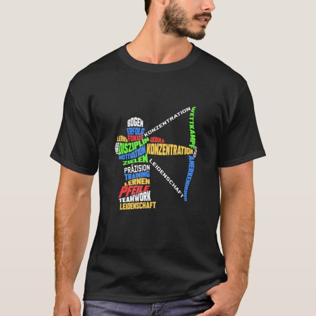 Archery Arrows Target Word Archer T-Shirt (Front)