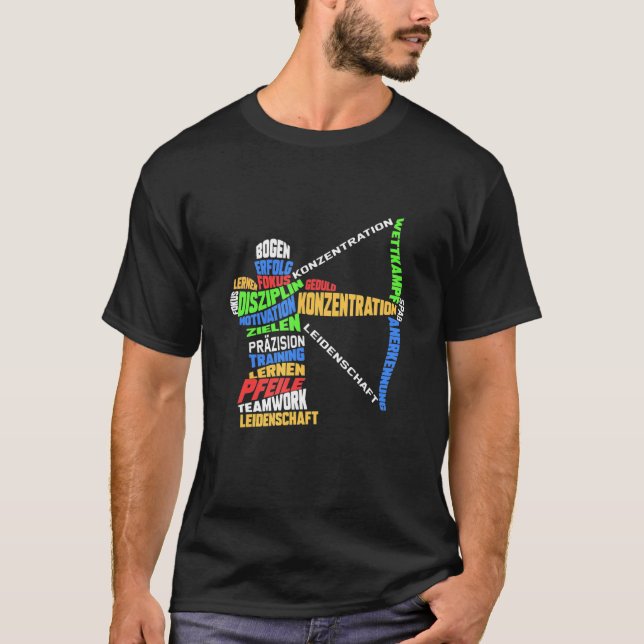 Archery Arrows Target Word Archer T-Shirt (Front)