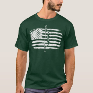 Archery Bow American Flag  T-Shirt
