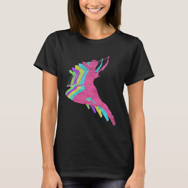Archery Bow and Arrow 80s Colors 1980s T-Shirt (Front)