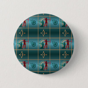 Archery Bow and Arrow - Archer 6 Cm Round Badge