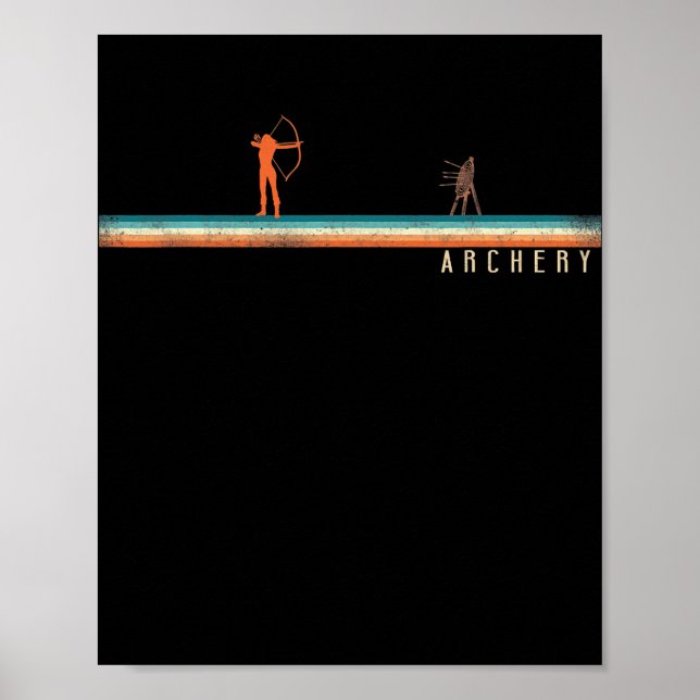 Archery Bow Archer Girl Retro Vintage Target Poster (Front)