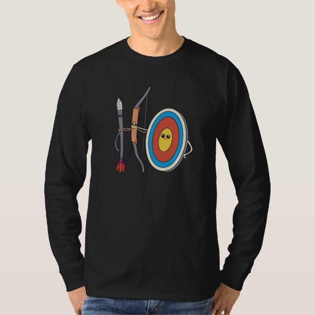 Archery Bow Arrow and Target Friends Cute T-Shirt (Front)