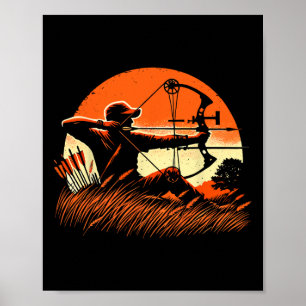 Archery Bow Hunter Deer Mule Elk Bow Hunting  Poster