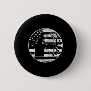 Archery Bow Hunting Usa American Flag 4th Of July 6 Cm Round Badge